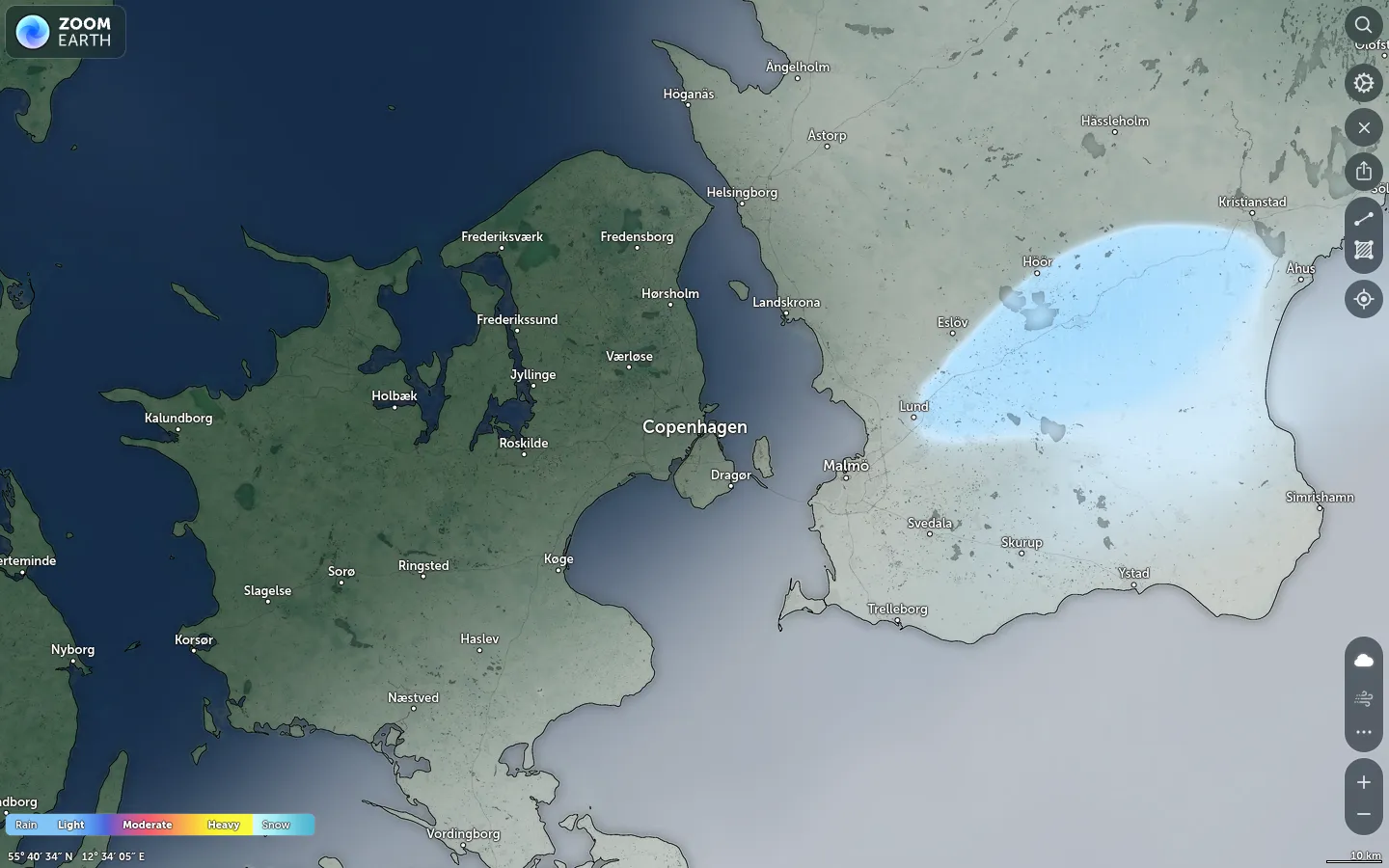 Nedbørskort København vejr