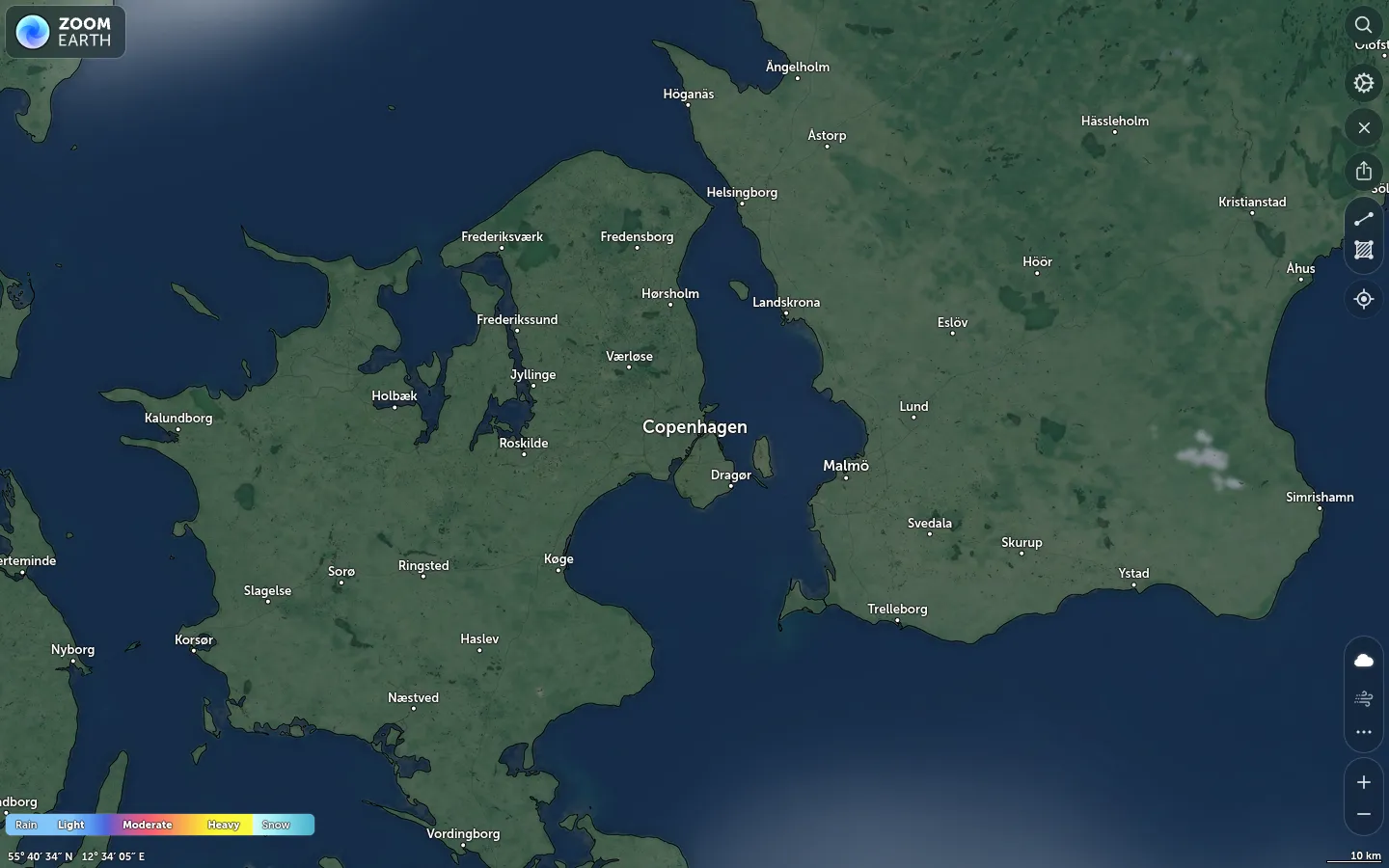 Nedbørskort København vejr