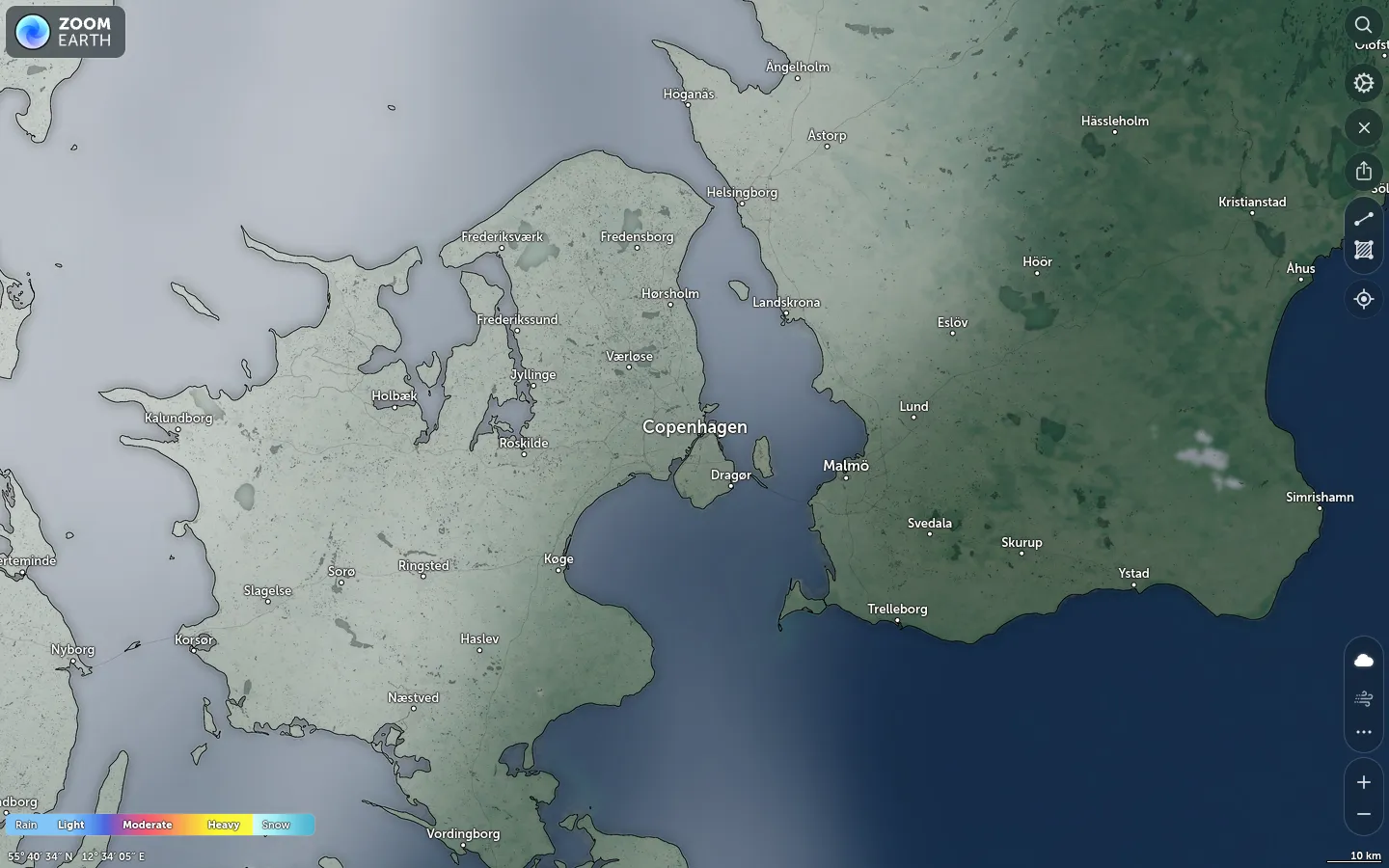 Nedbørskort København vejr