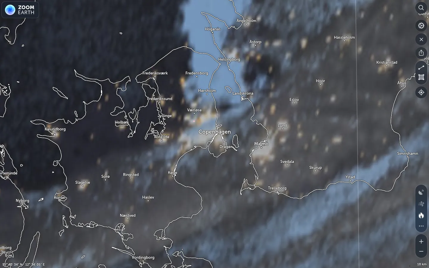 Satellitbillede København vejr