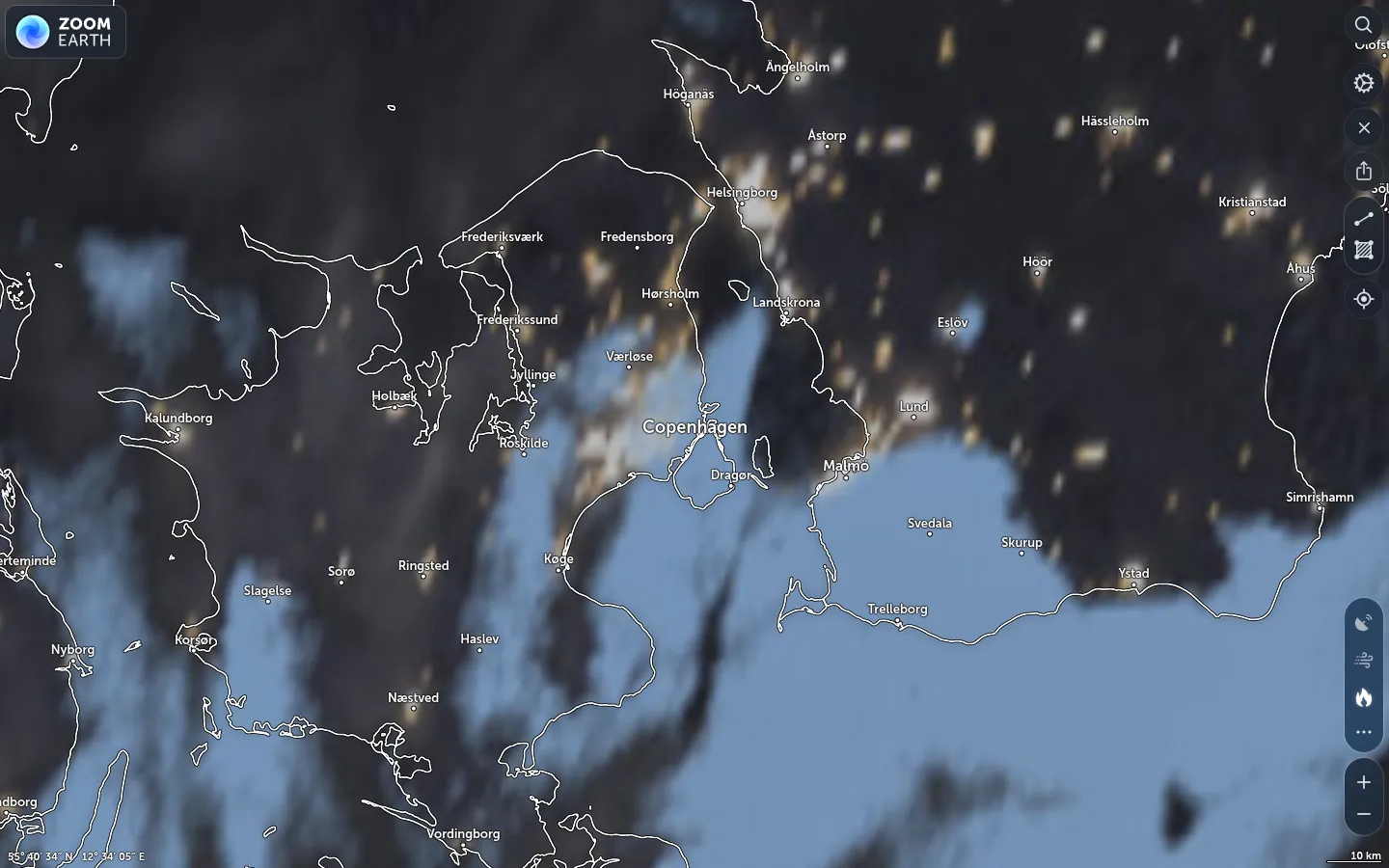 Satellitbillede København vejr