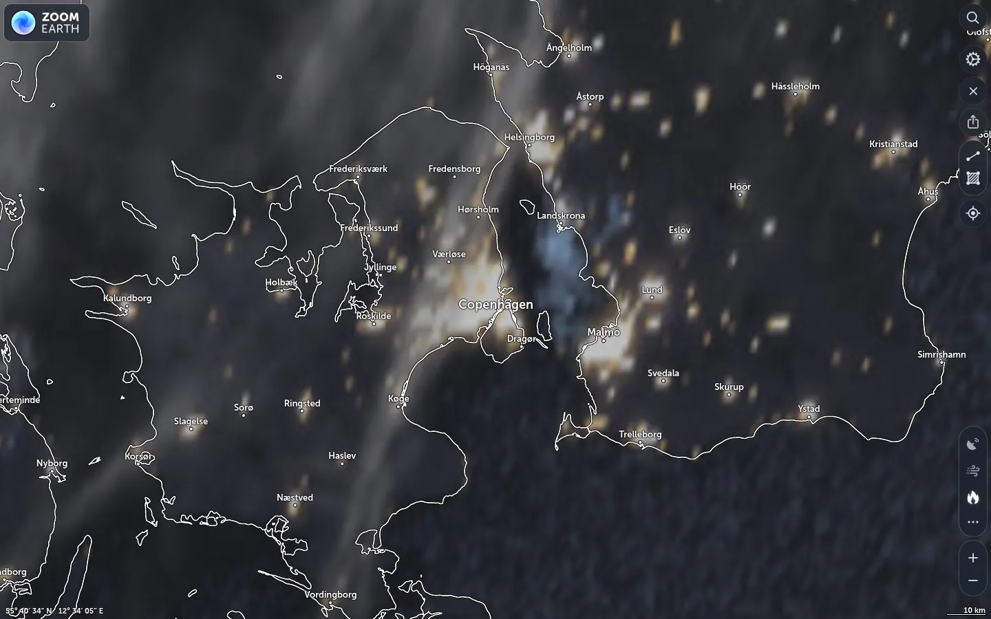 Satellitbillede København vejr