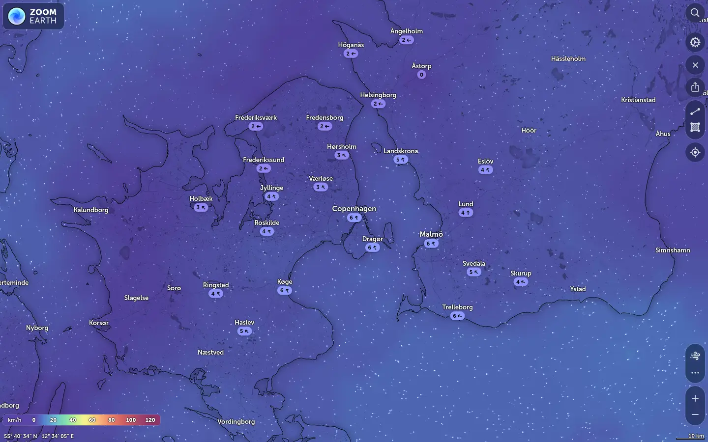 Vindkort København vejr