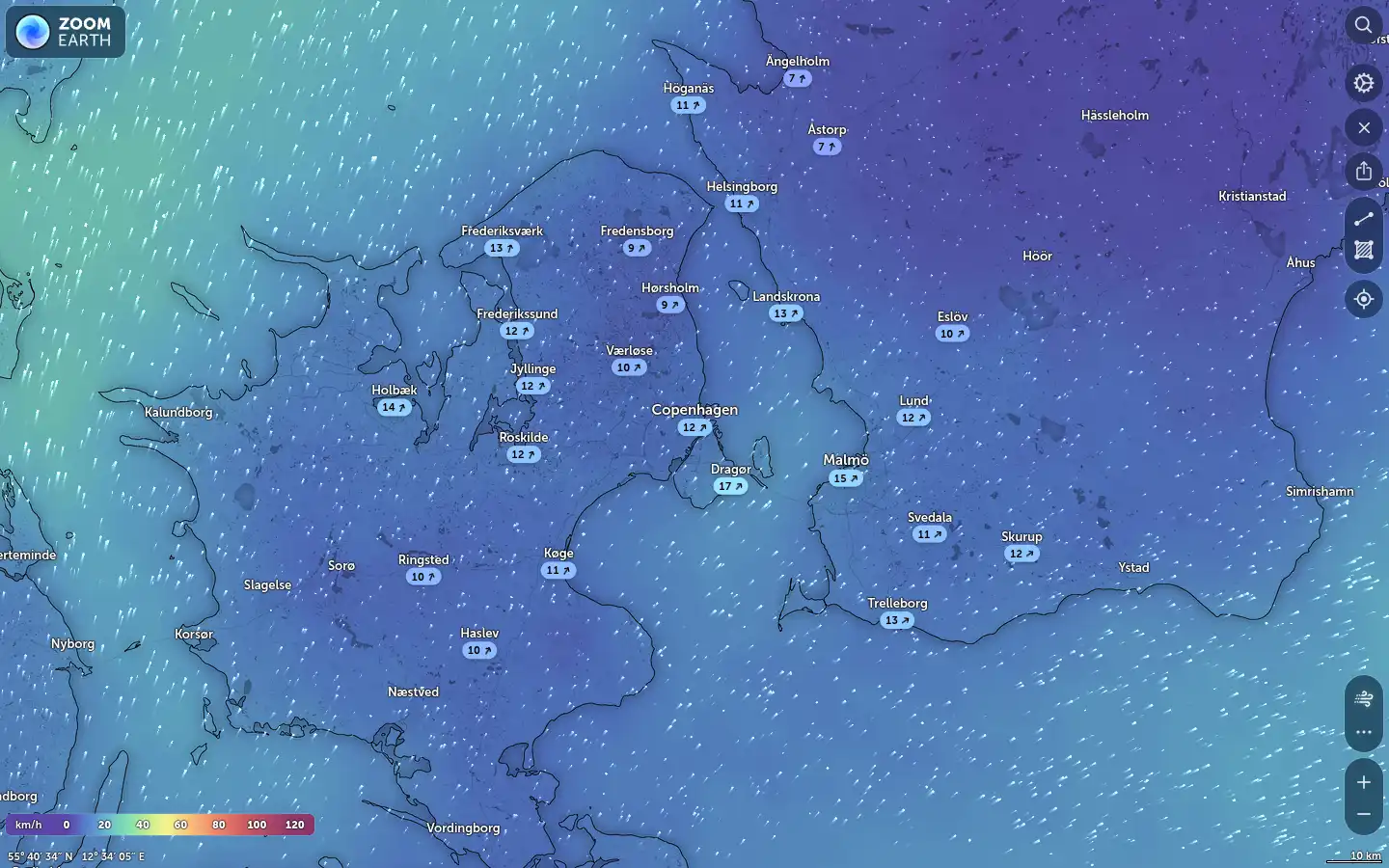 Vindkort København vejr