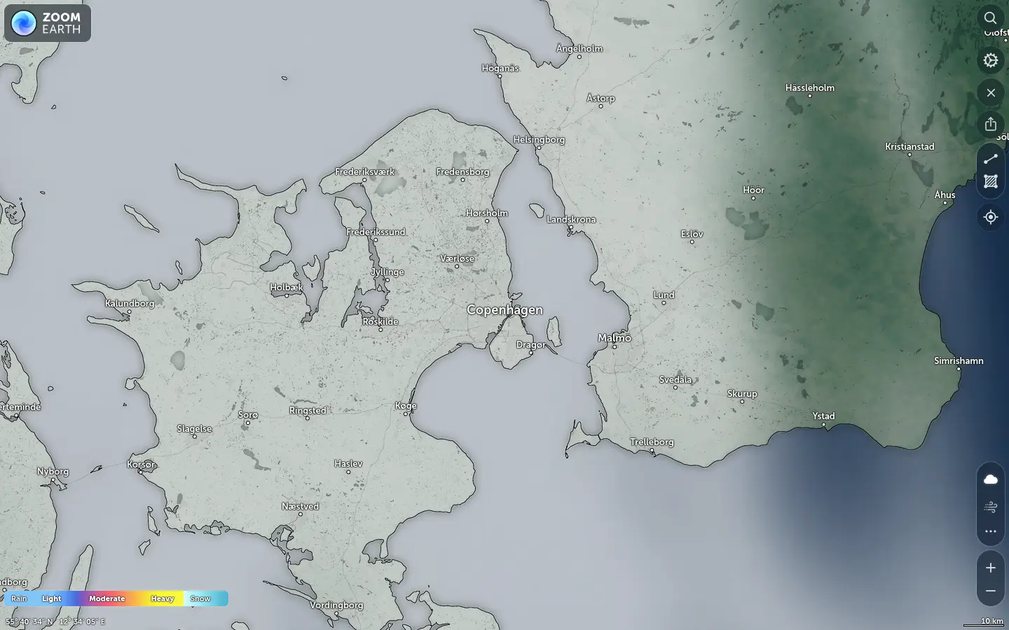 Nedbørskort København vejr