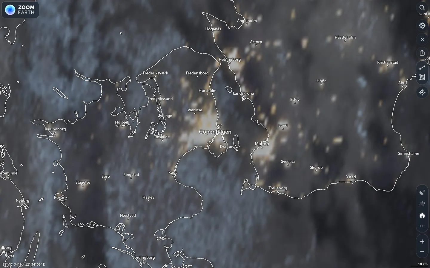 Satellitbillede København vejr