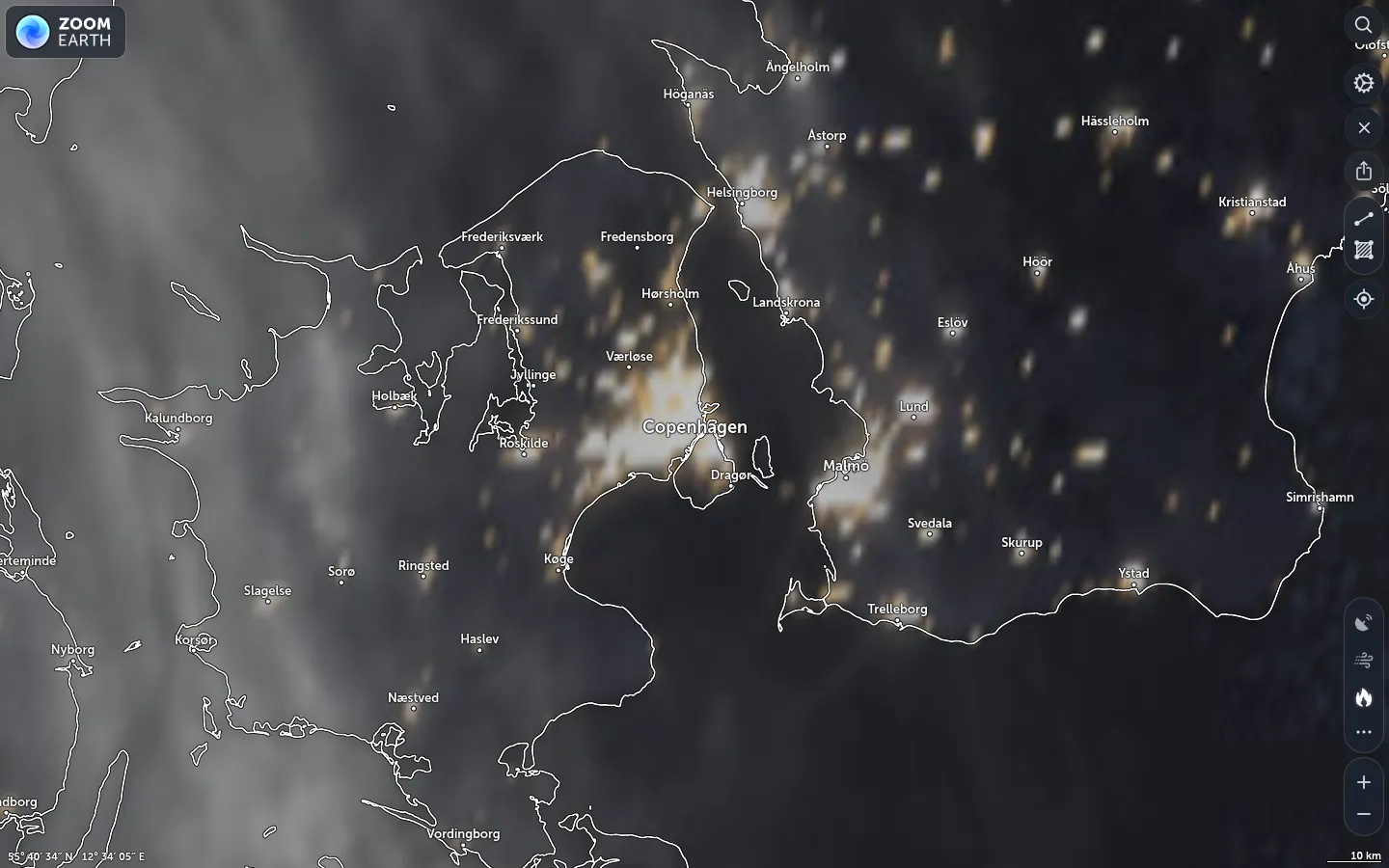 Satellitbillede København vejr