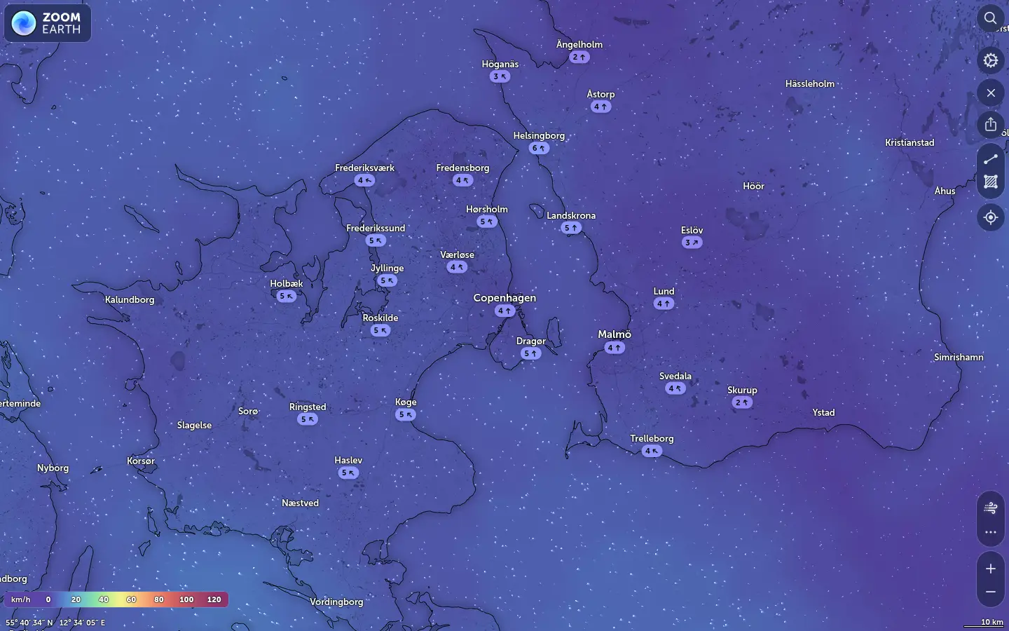 Vindkort København vejr