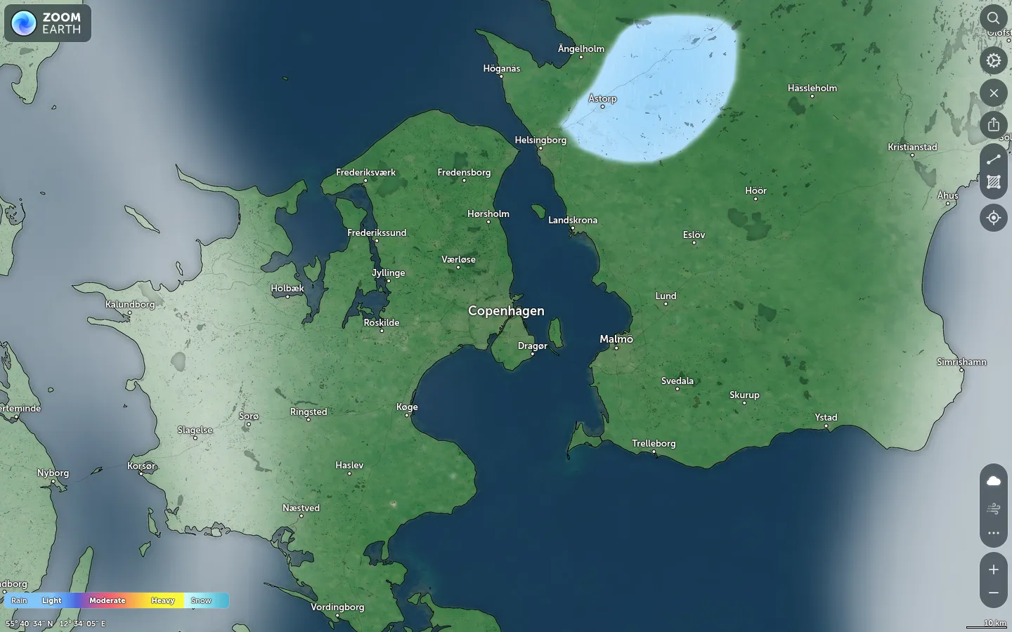 Nedbørskort København vejr