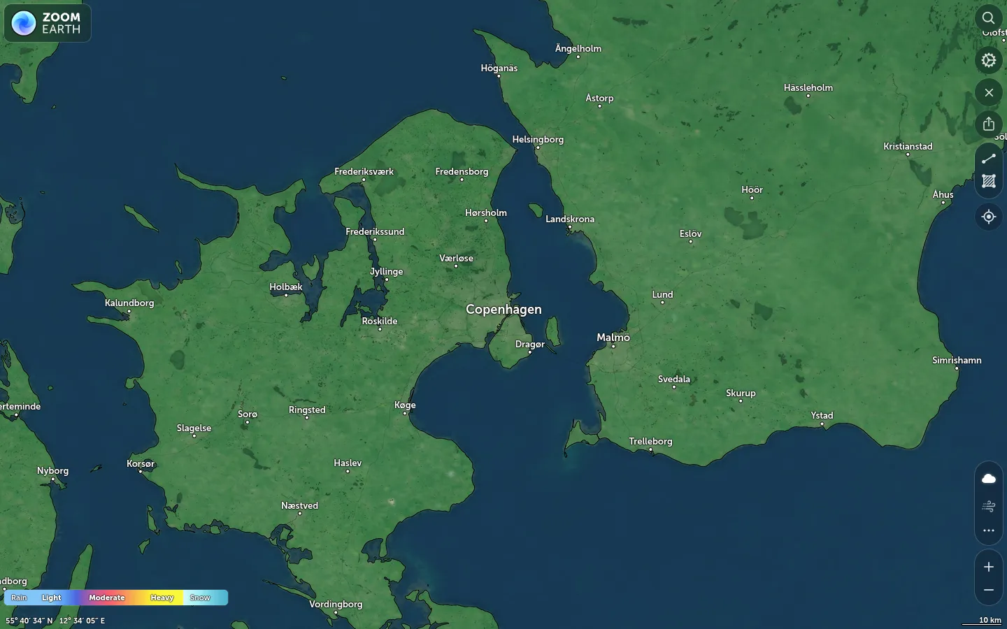 Nedbørskort København vejr