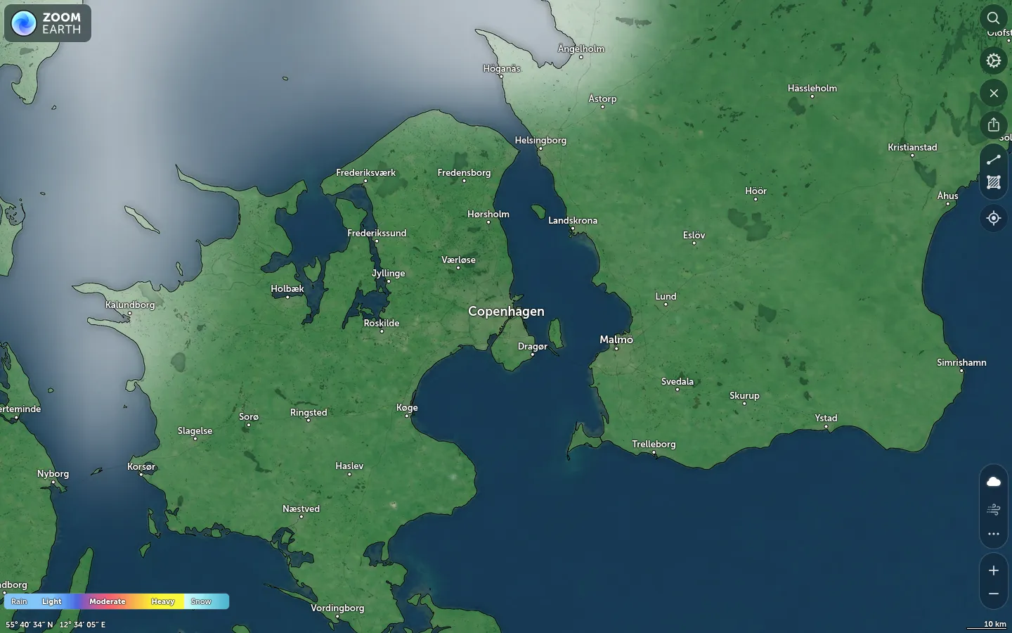 Nedbørskort København vejr