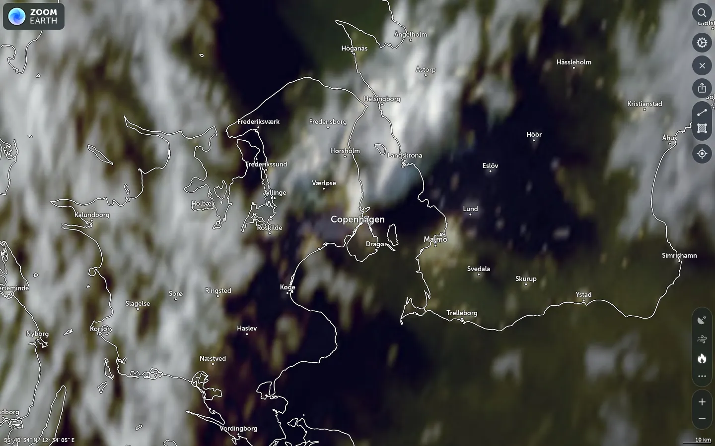 Satellitbillede København vejr