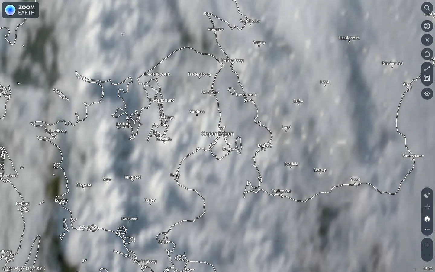 Satellitbillede København vejr