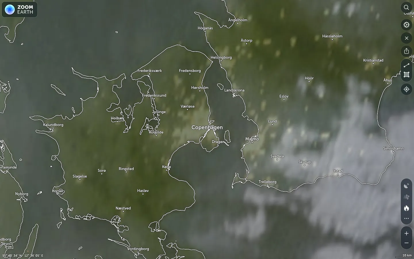Satellitbillede København vejr
