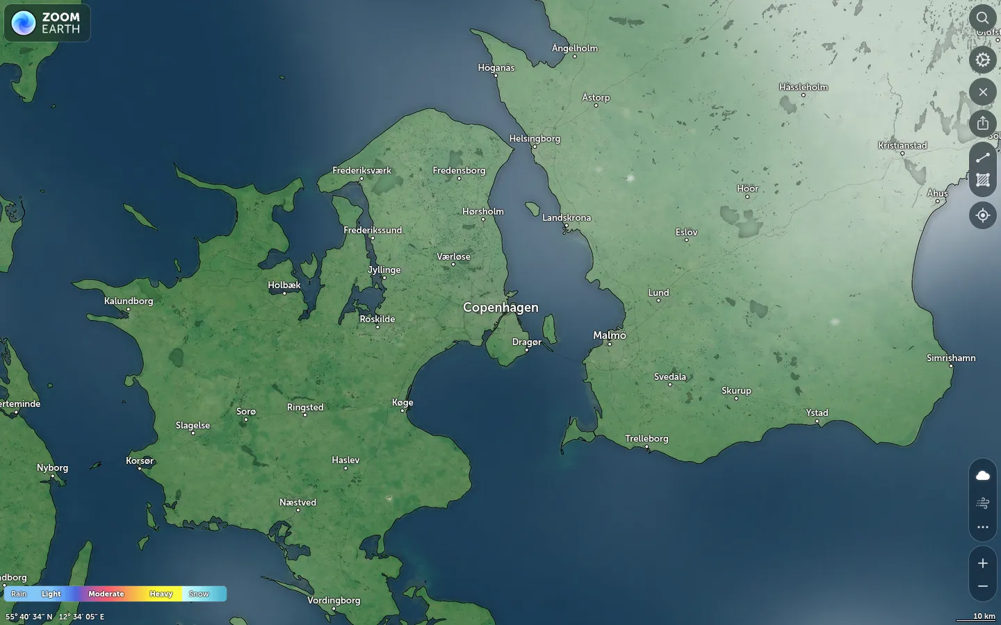 Nedbørskort København vejr
