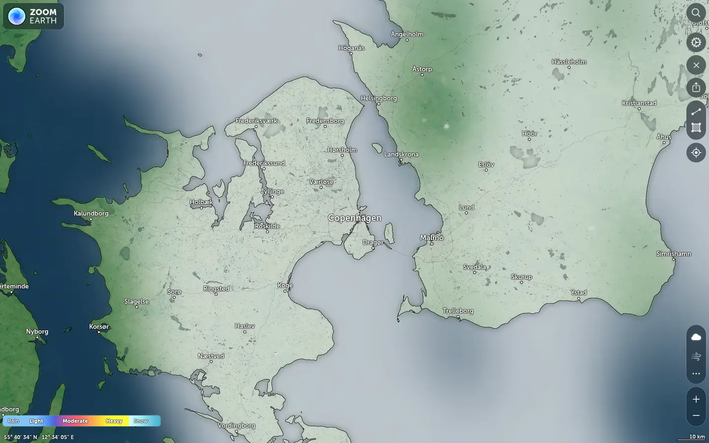 Nedbørskort København vejr