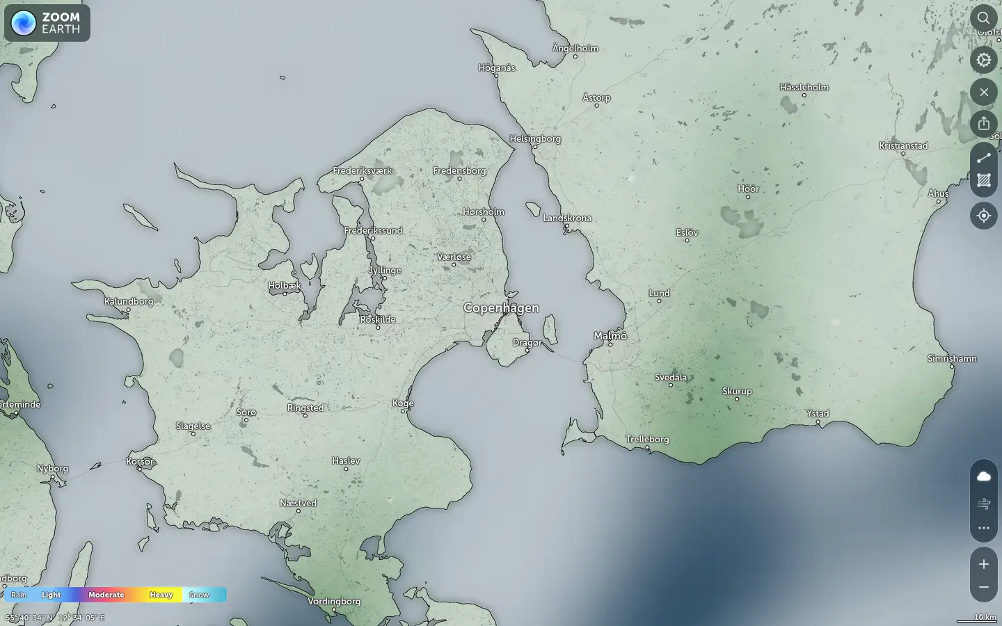 Nedbørskort København vejr