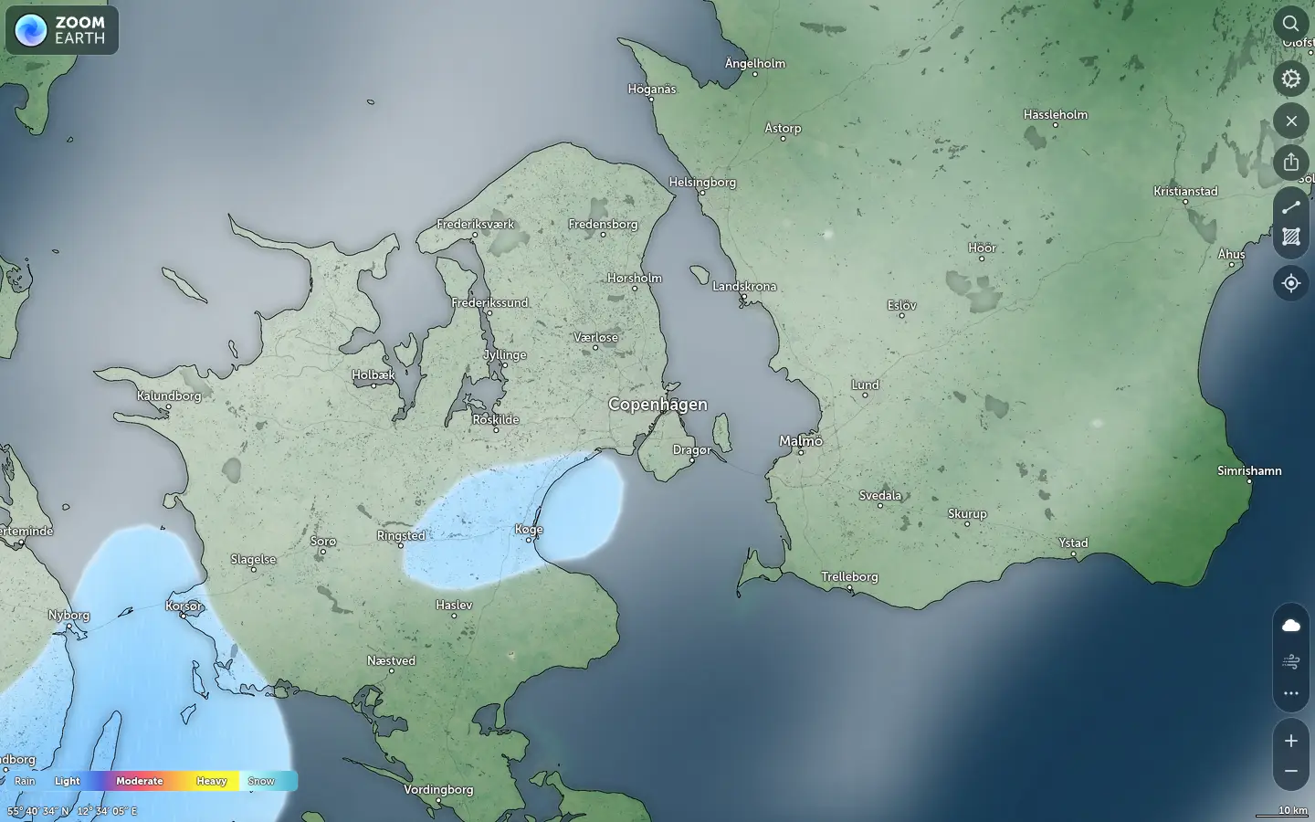 Nedbørskort København vejr