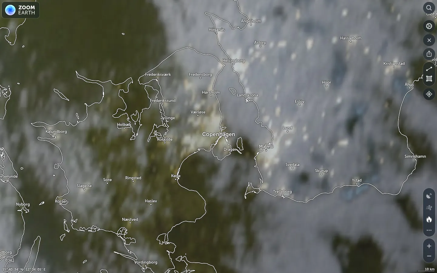 Satellitbillede København vejr