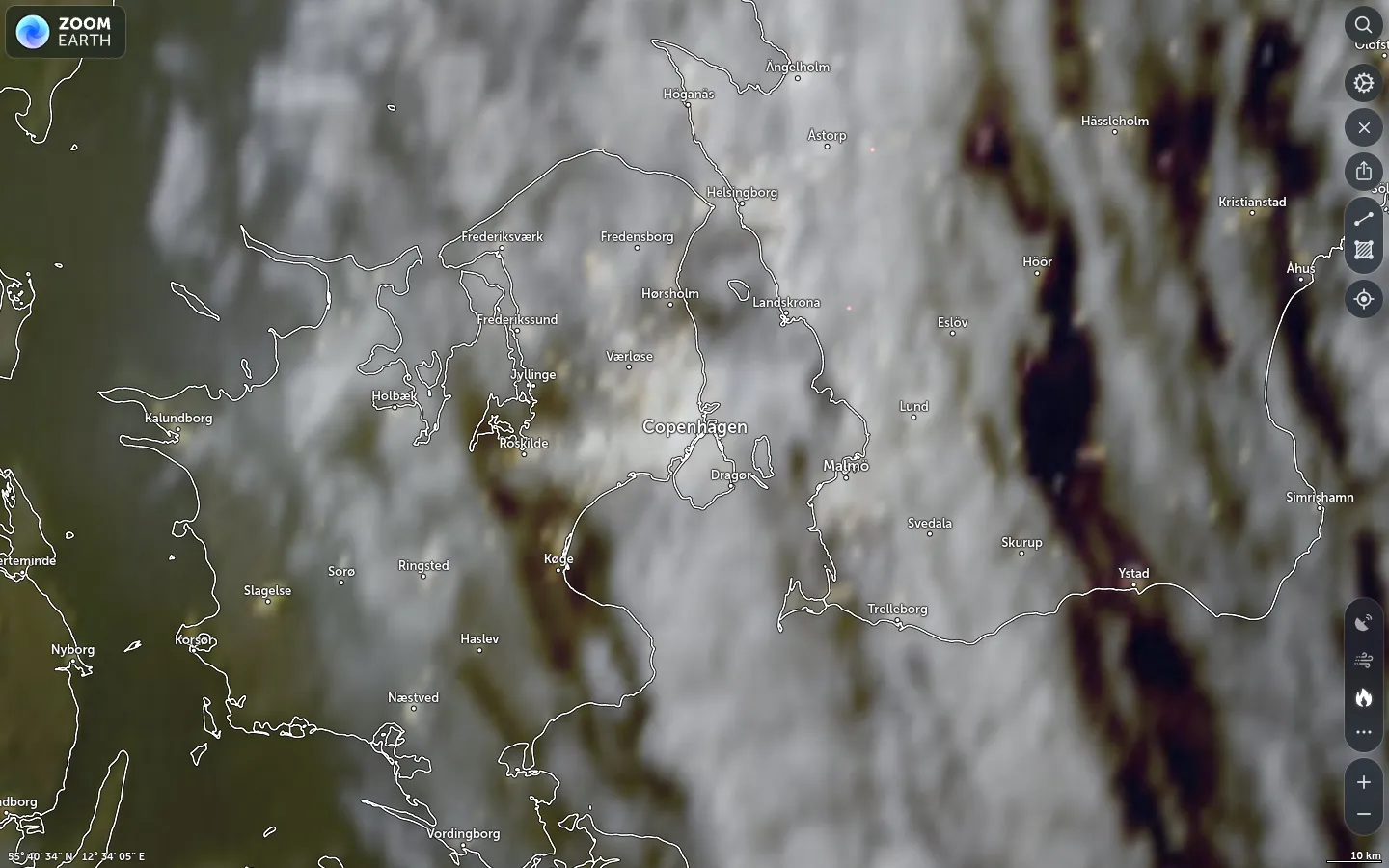 Satellitbillede København vejr