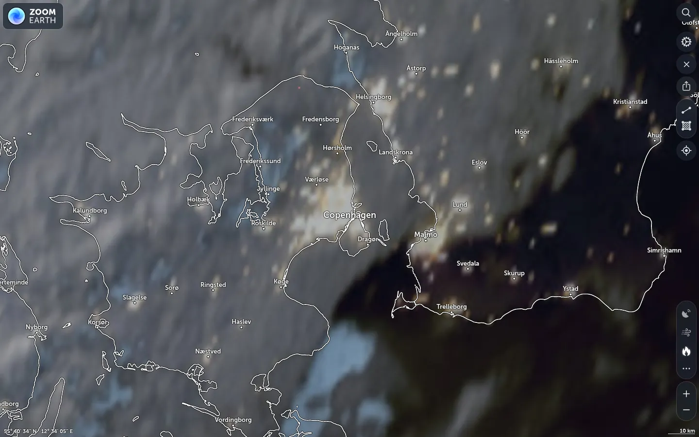 Satellitbillede København vejr