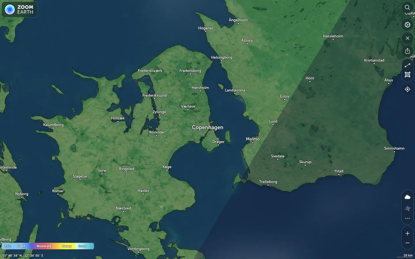 Nedbørskort København vejr