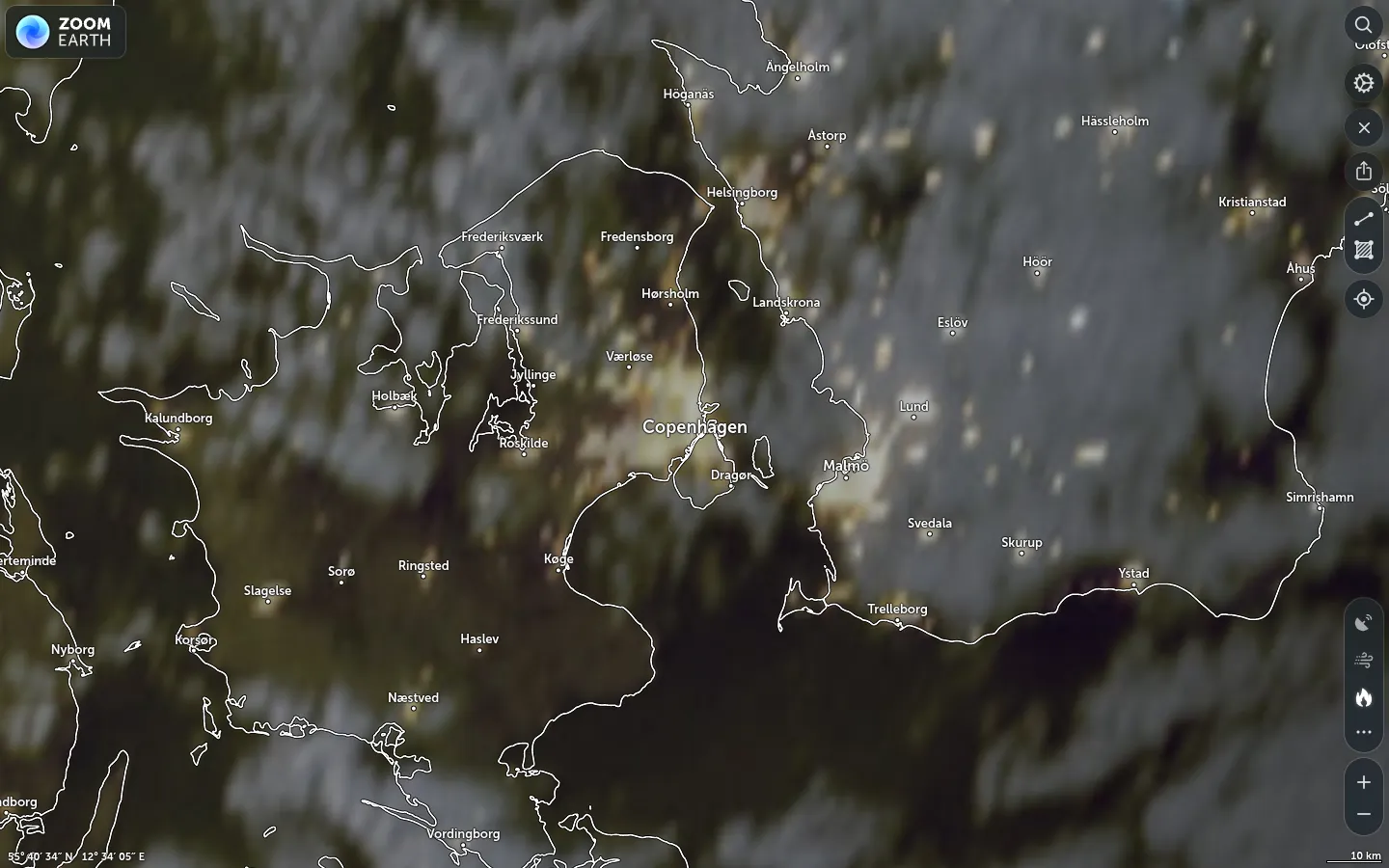 Satellitbillede København vejr