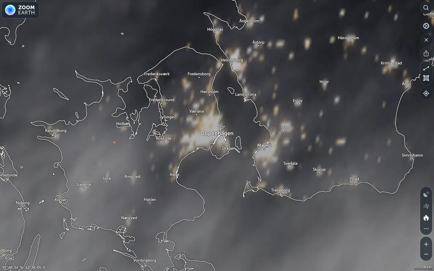 Satellitbillede København vejr