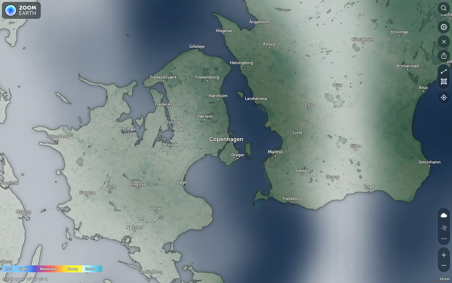 Nedbørskort København vejr