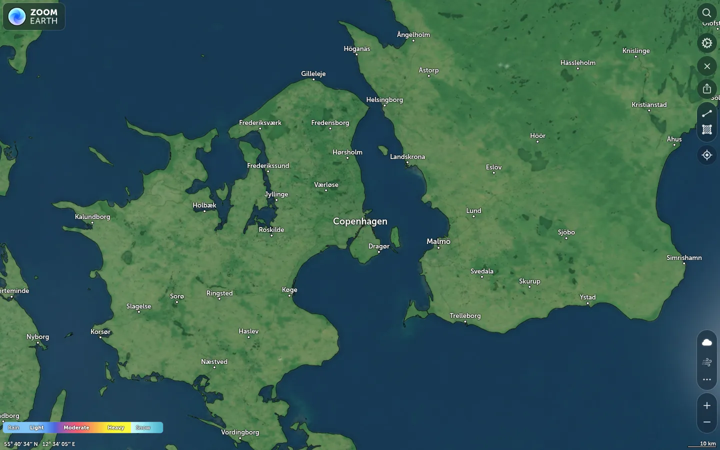 Nedbørskort København vejr