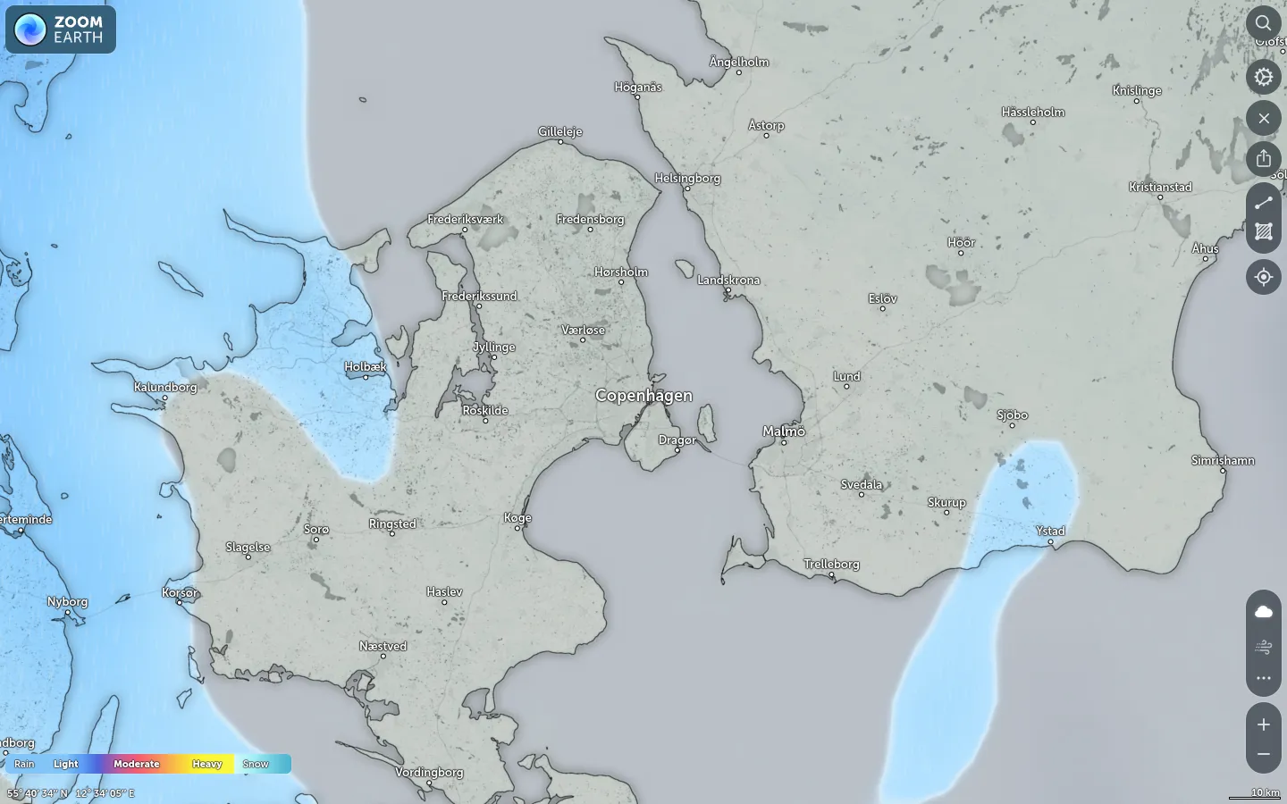 Nedbørskort København vejr