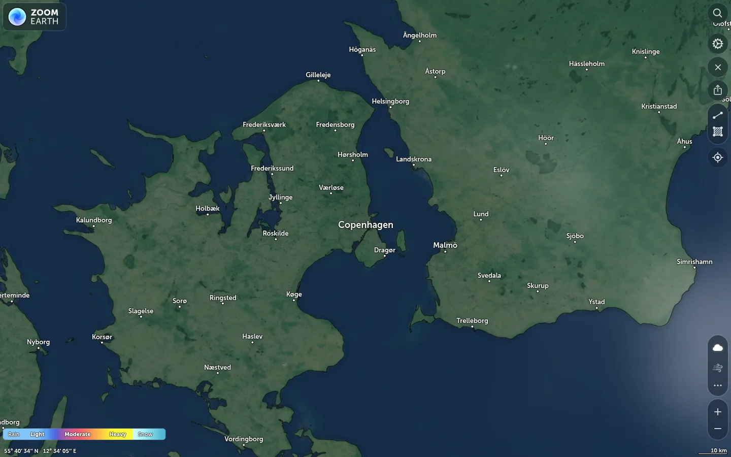 Nedbørskort København vejr