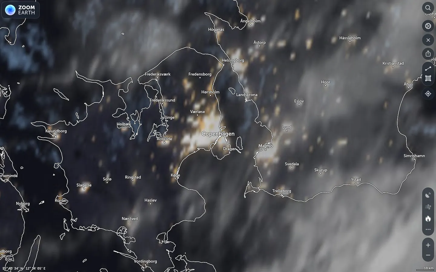 Satellitbillede København vejr