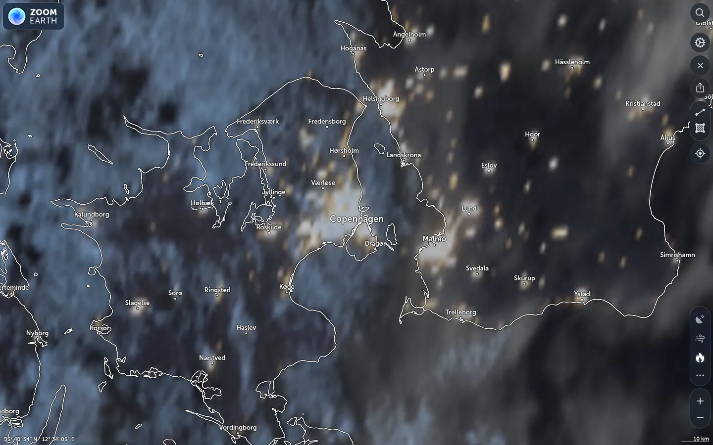 Satellitbillede København vejr