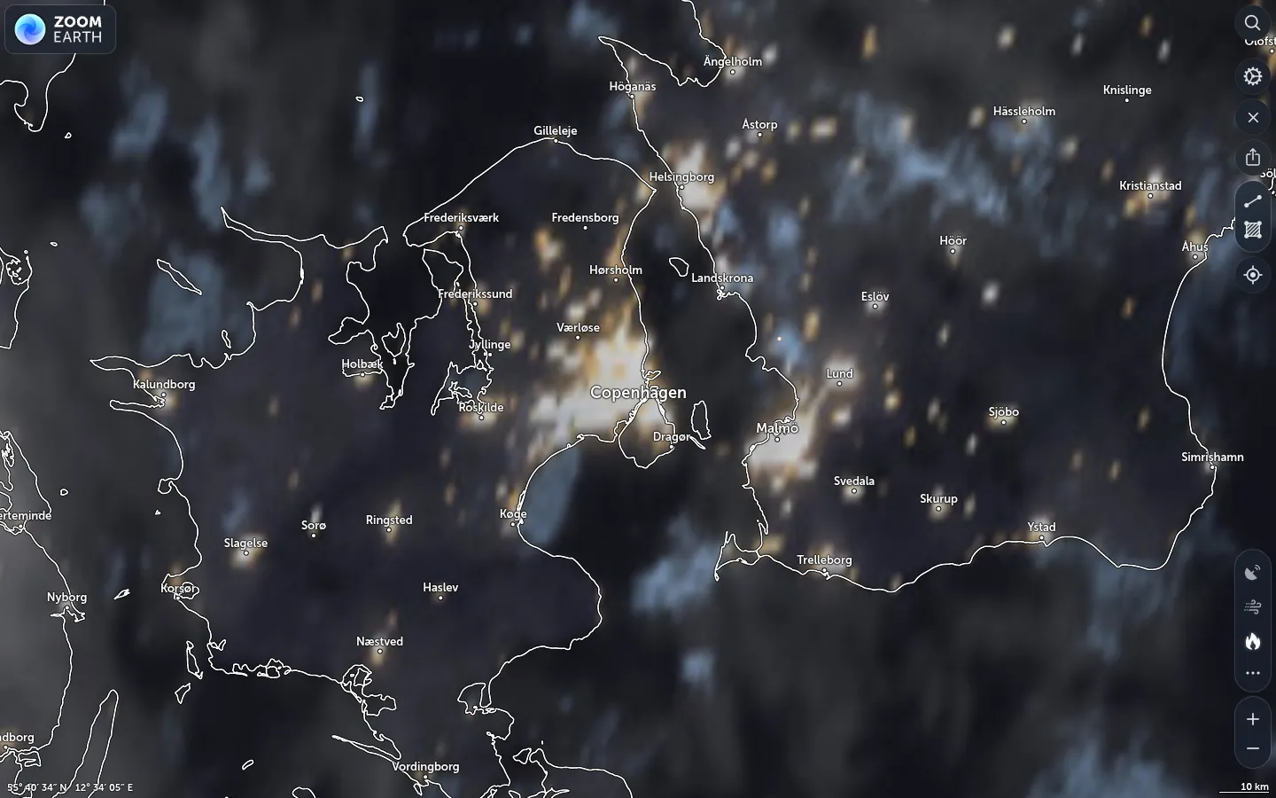 Satellitbillede København vejr