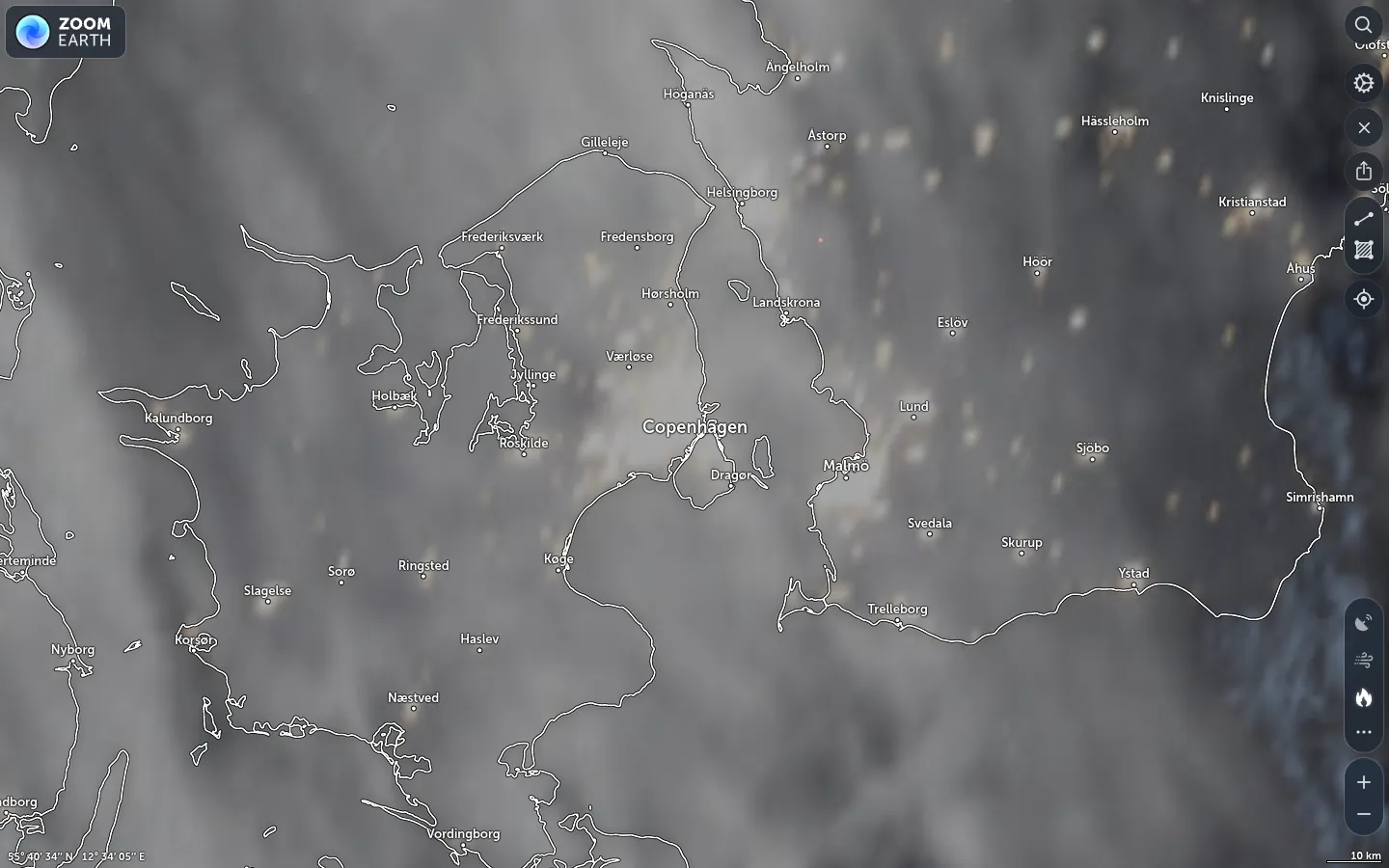 Satellitbillede København vejr