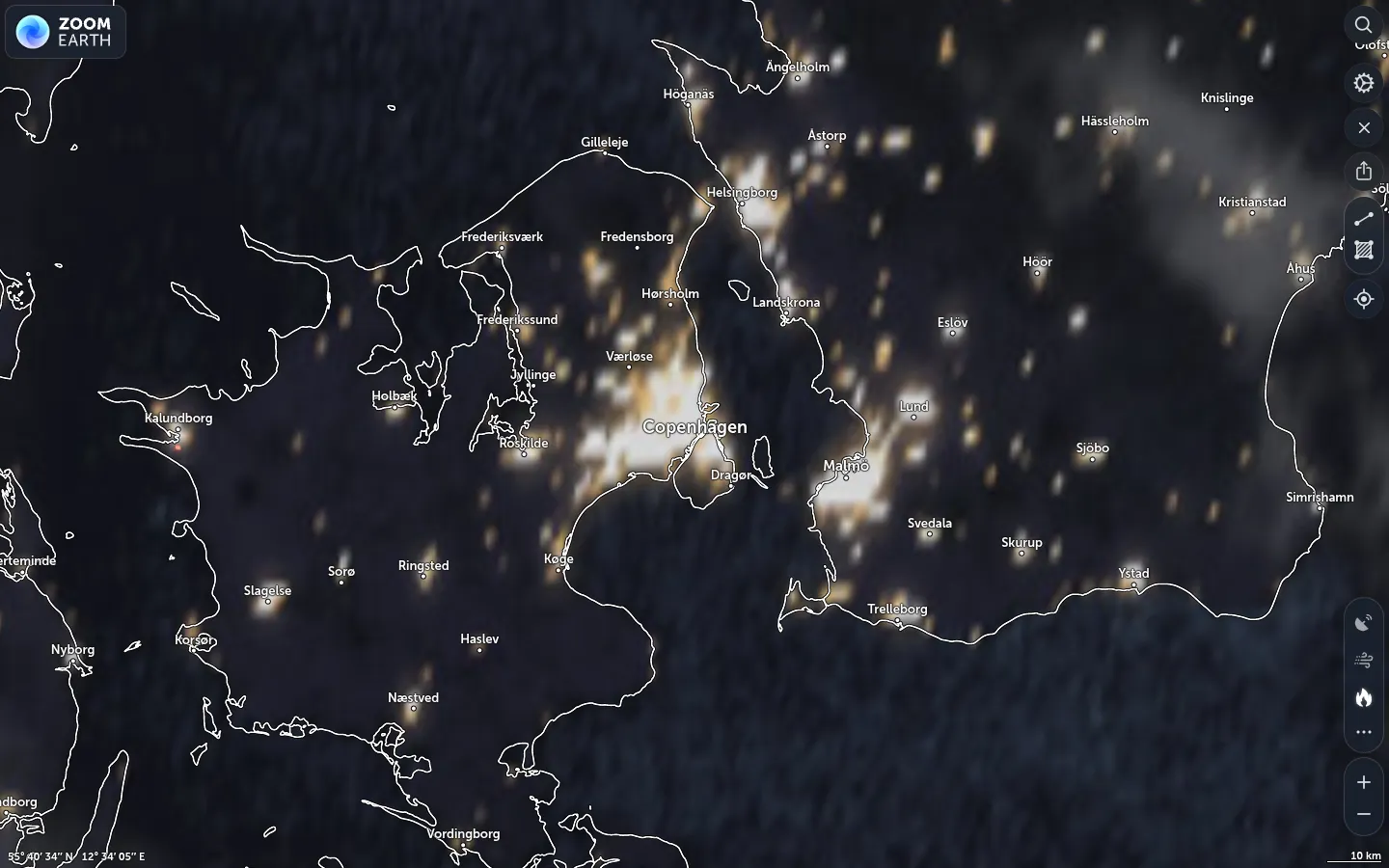Satellitbillede København vejr