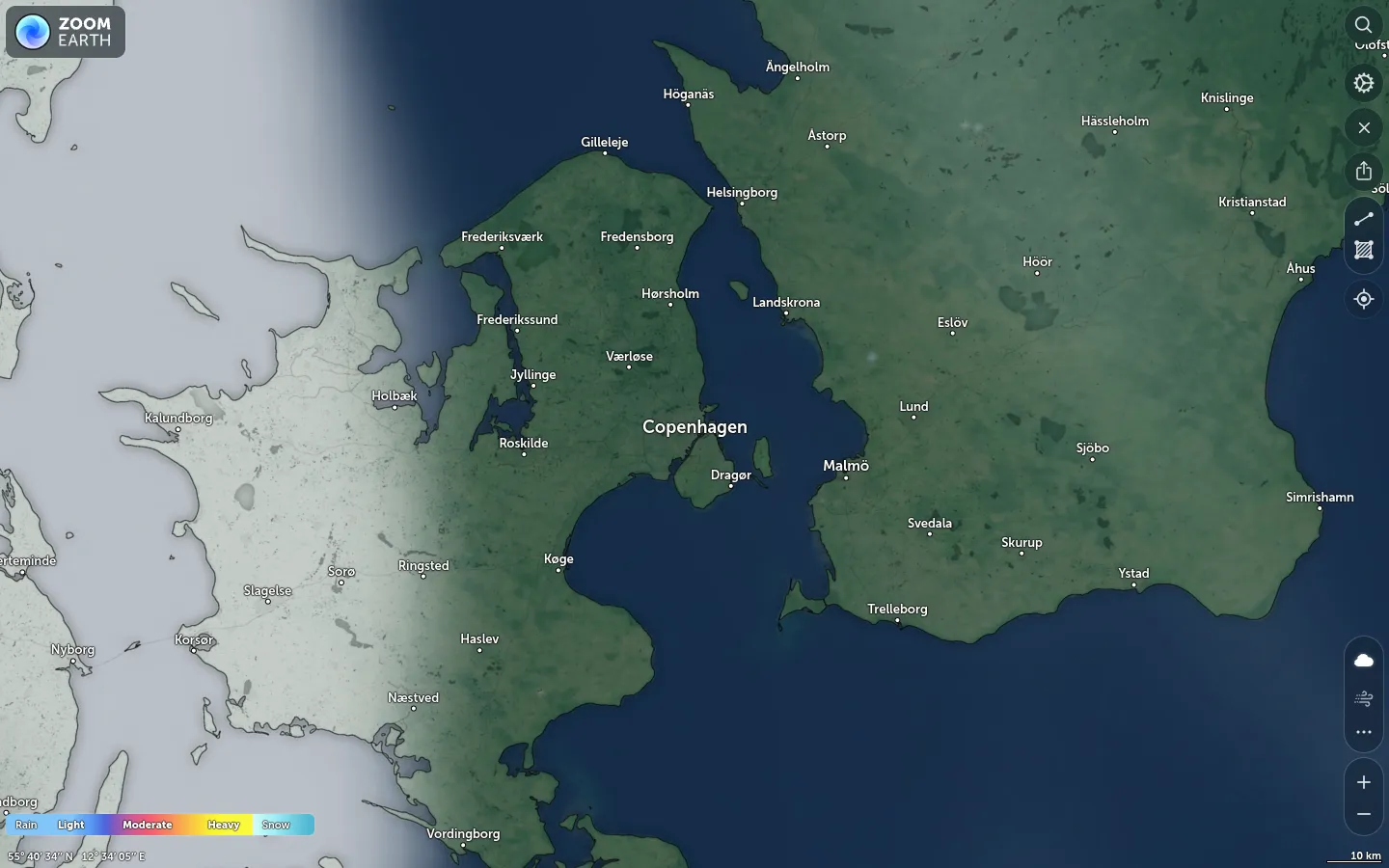 Nedbørskort København vejr