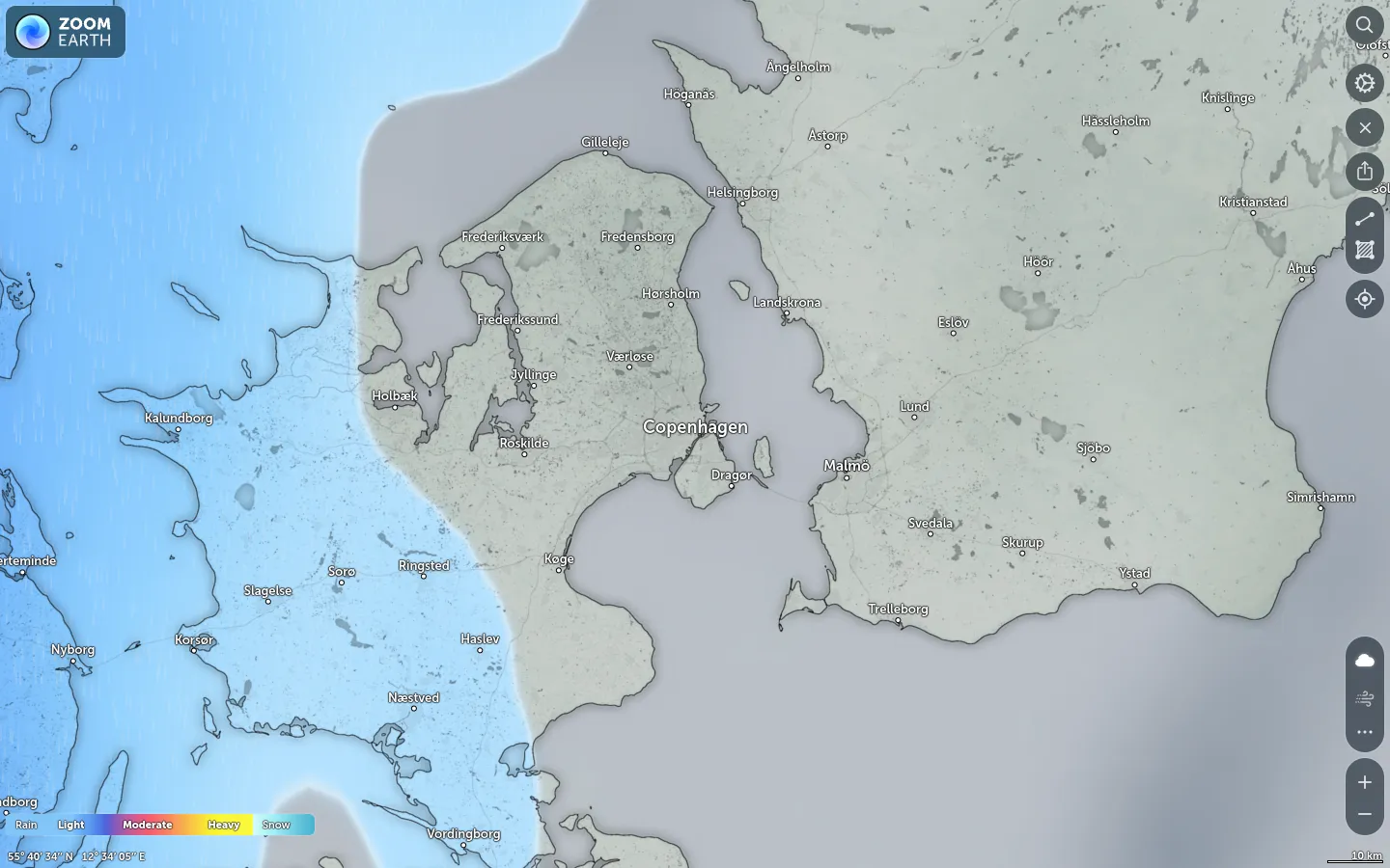 Nedbørskort København vejr