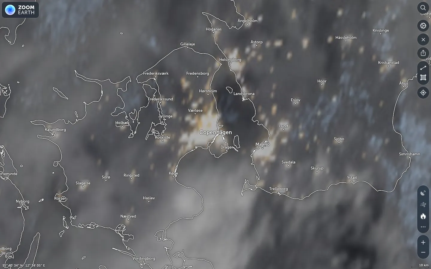 Satellitbillede København vejr